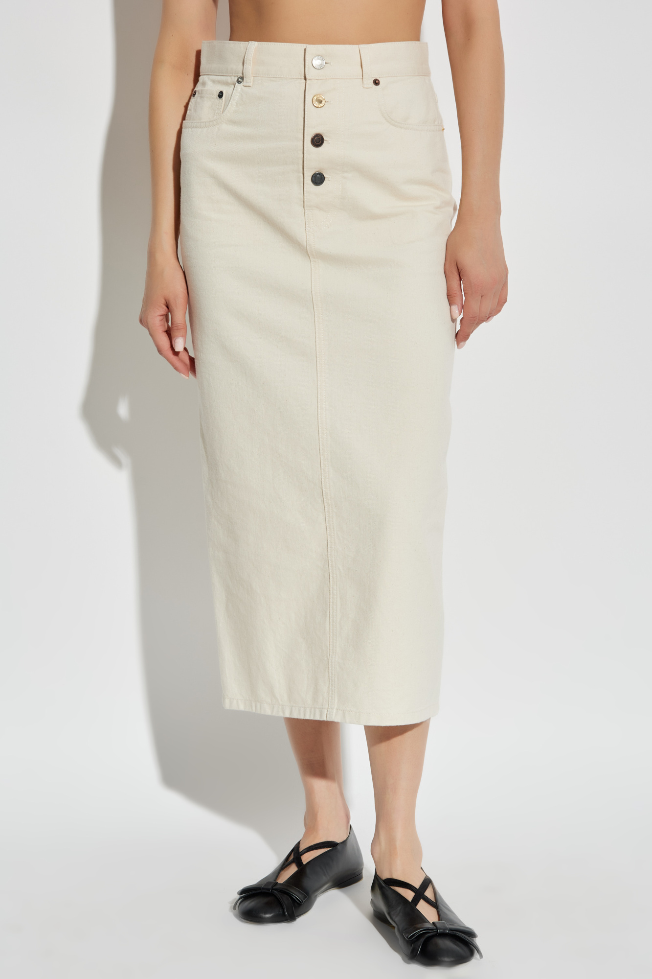 スカート MOSCHINO Women Skirts V01040517 Beige Skirt With Belt – Modecraze Inc.
